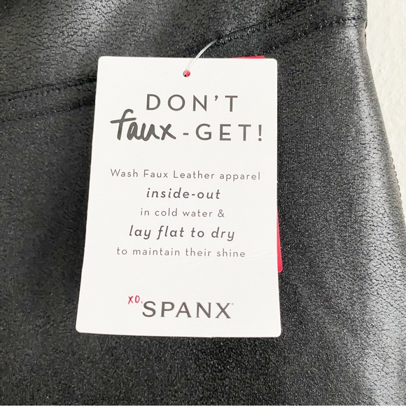 New Spanx Faux Leather Leggings Size S/P Black - Picture 3 of 10